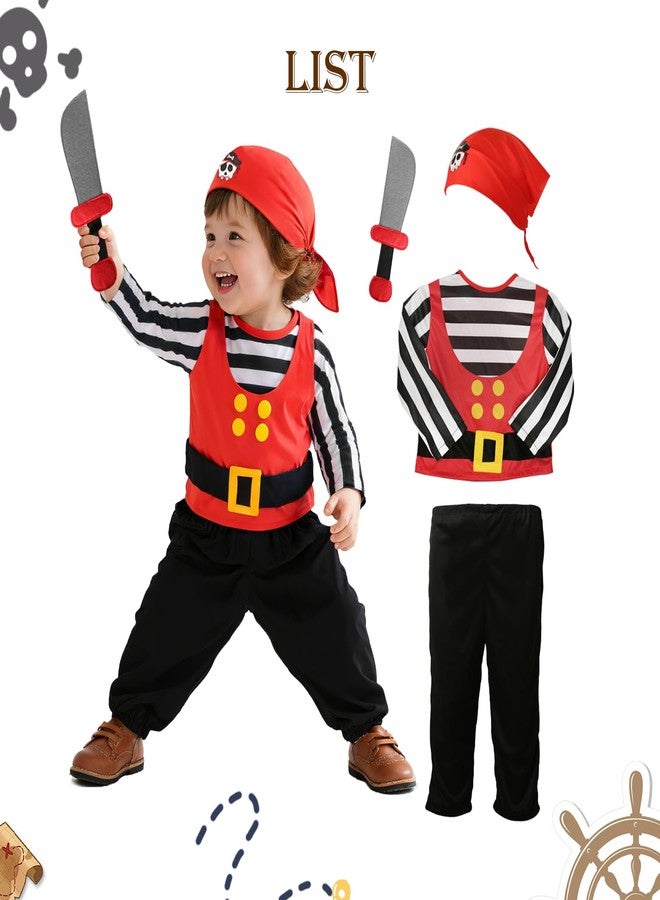 MCJC Baby Pirate Costume Set with Accessories for Toddlers, Cosplay Dress Up Set for Halloween - Image 2